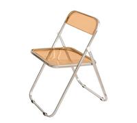 Eqvexd Silla Plegable Transparente, Silla De Comedor De Acrílico, Silla Transparente, Silla Plegable Portátil De Plástico(Orange)
