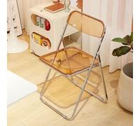 Eqvexd Silla Plegable Transparente Silla Plegable de acrílico Transparente Asiento de plástico for PC for Sala de Estar Marco Cromado (Tamaño: 18,5 x 16,33 x 29,52 Pulgadas)(1 Piece)