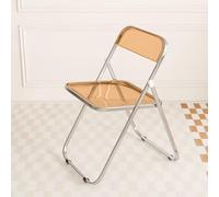 Eqvexd Silla Plegable Transparente Silla Plegable De Acrílico Transparente PC Asiento De Plástico For Sala De Estar Marco Cromado