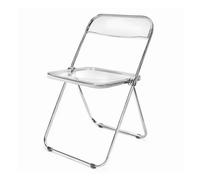 Eqvexd Sillas Plegables Transparentes,Silla De Respaldo Alto De Acrílico Transparente,Peso De Rodamiento 300 Libras,Asiento De Plástico For PC,Marco Cromado(1 Piece)