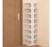 Eqvexd Zapatero Estrecho y Alto 5/9 Niveles Organizador de Zapatos Apilable Que Ahorra Espacio Estante Vertical Portátil for Entrada Fácil Montaje sin Herramientas(White,9 Tiers)