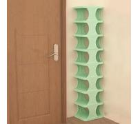 Eqvexd Zapatero Estrecho y Alto 5/9 Niveles Organizador de Zapatos Apilable Que Ahorra Espacio Estante Vertical Portátil for Entrada Fácil Montaje sin Herramientas(Green,9 Tiers)
