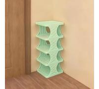 Eqvexd Zapatero Estrecho y Alto 5/9 Niveles Organizador de Zapatos Apilable Que Ahorra Espacio Estante Vertical Portátil for Entrada Fácil Montaje sin Herramientas(Green,5Tiers)
