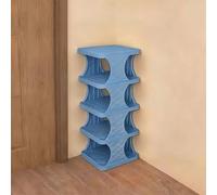 Eqvexd Zapatero Estrecho y Alto 5/9 Niveles Organizador de Zapatos Apilable Que Ahorra Espacio Estante Vertical Portátil for Entrada Fácil Montaje sin Herramientas(Blue,5Tiers)