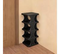 Eqvexd Zapatero Estrecho y Alto 5/9 Niveles Organizador de Zapatos Apilable Que Ahorra Espacio Estante Vertical Portátil for Entrada Fácil Montaje sin Herramientas(Black,5Tiers)