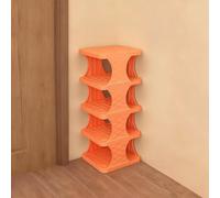 Eqvexd Zapatero Estrecho y Alto 5/9 Niveles Organizador de Zapatos Apilable Que Ahorra Espacio Estante Vertical Portátil for Entrada Fácil Montaje sin Herramientas(Orange,5Tiers)