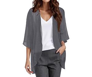 EQWIGKEIT Boleros para mujer elegante de manga corta chaqueta bolero de gasa fina cárdigan ligero festivo chaqueta de punto chaqueta de hombro suave verano chaqueta de verano chaquetilla para vestido