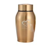 EQWQSIXD Urna para mascotas con texto en inglés «Keeping Precious Memories» para cenizas de gatito, conejito, cachorro, dorado, 6 x 13,5 cm