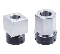 ER-32 ER-25 ER-40 - Juego de abrazaderas CNC máquina de grabado de torno CNC de doble forma de agarre hexagonal cuadrado bloque de pinza 2 piezas de acero al carbono alto 60 90 120 grados (2 piezas