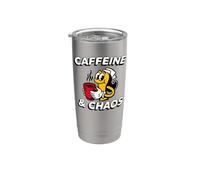 ER Nurse Caffeine & Chaos Medical Humor Vaso térmico de acero inoxidable de doble pared