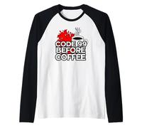 ER Nurse Code 99 Before Coffee Medical Humor Camiseta Manga Raglan