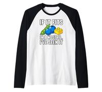 ER Nurse Humor If It Fits In A Nostril Camiseta Manga Raglan