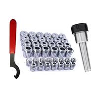ER20 ER25 ER32 ER40 1 llave ER, juego de mandril ER, 1 portaherramientas MTA2 MTA3 MTB4 MTB MTA, juego de portaherramientas para fresado CNC portaherramientas de torno(0.015mm (A),MTB2-ER20-15Pcs)