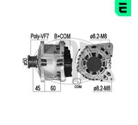 ERA Alternador Generador 120A 14V Para Renault Captur 0.9 TCe 90 1.2