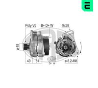 ERA Alternador Generador 90A 14V Para VW Golf III 1.6 1.8 2.0 1.9 TDGTD 1.4