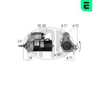 ERA Arrancador Starter 1.7kW para VW Jetta I 12V 220189A