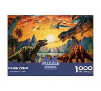 Era de Dinosaurios Paisaje al Atardecer Puzzle de 1000 Piezas Papel para Adultos Puzzle para Toda la Familia Relajación 38x26cm/1000pcs