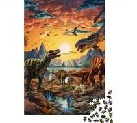 Era de Dinosaurios Paisaje Prehistórico Puzzle de 1000 Piezas Puzzle para Adultos Relajante Concentración Regalo Familiar 70x50cm/1000pcs