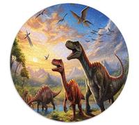 Era de Dinosaurios Paisaje Puzzle de 1000 Piezas Papel para Adultos Animales Prehistóricos Juego de Puzzle 1000 Piezas Decoración Hogar Relajación 1000pcs (67.5x67.5cm)