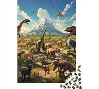 Era Dinosaurios Paisaje Prehistórico Puzzle de 1000 Piezas Puzzle para Adultos Puzzle de Papel Puzzle para Toda la Familia Relajación Decoración Regalo 70x50cm/1000pcs