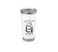 Era el divertido meme medieval de un gato llamado M'Lord de The Carbs Vaso térmico de acero inoxidable de doble pared