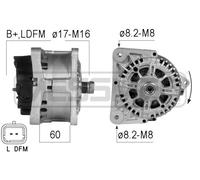 ERA Generador 110A 14V para Dacia Duster 1.6 16V Hi-Flex 1.5 DCI