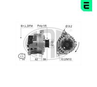 ERA Generador 120A 14V para Audi Allroad 2.5 Tdi Quattro 2.7T