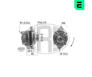 ERA Generador 60A 14V para Suzuki Jimny 1.3 16V 4WD 1.0 1.2 1.1
