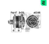 ERA Generador De Luz 120A 12V Para Nissan NV200 Evalia 1.6 160 SR