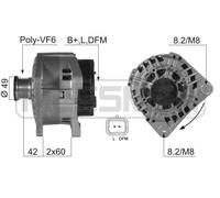 Era Generador De Luz 125A 14V Para Opel Movano Pritsche/Fahrgestell 2.5