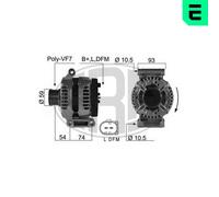 Era Generador De Luz 150A 14V Para Land Rover Defender Station Wagon 2.4