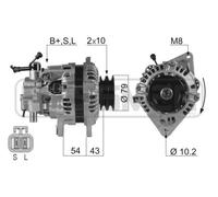 Era Generador De Luz 65A 14V Para Mitsubishi Pajero II 2.5 TD 4WD 2500