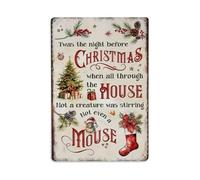 Era La Noche Antes De Navidad Letreros De Estaño Divertido Letrero De Lata Vintage Placa Metálica para Bar Salón Hogar 20X30Cm