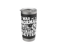 Era normal hasta que conseguí mi primer setter irlandés - Setter rojo Vaso térmico de acero inoxidable de doble pared