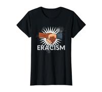 Eracismo Eliminar la Creencia Una Raza Superior Fin Racismo Camiseta gráfica económica, Mujer, Negro, XL