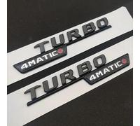 ERAKAFZTTK ABS Cromado Apto for Mercedes A 35 45 AMG W177 W176 A35 A45 A45S Turbo 4MATIC Letras del Maletero del Coche Emblema Insignia Pegatinas Accesorios(Black Turbo P)