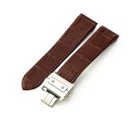ERAKAFZTTK Correa de cuero for reloj Cartier Santos100 Sandoz, for hombre y mujer, 20 mm y 23 mm.(Brown-Steel-Z8,20mm)