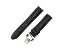 ERAKAFZTTK Correa de piel de vaca resistente al agua for hombre y mujer, compatible con relojes Tissot de 18, 20, 21 y 22 mm.(Black-Steel-B1,22mm)