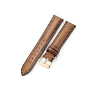 ERAKAFZTTK Correa de reloj cómoda y suave for mujer, compatible con Casio y Longines, correa de cuero universal.(Brown black-Rose-K1)
