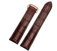 ERAKAFZTTK Correa de reloj compatible Fit For Omega Speedmaster Butterfly Flying Strap Rado Diamond Master Crystal Gem Series Correa de reloj negra de 20 mm(Brown-rose gold,18mm)