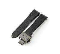 ERAKAFZTTK Correa de reloj de cuero compatible Fit For Cartier Sandoz Santos 100, resistente al agua y al sudor, for hombre y mujer, de 20 mm y 23 mm.(Black-Black-Z8,23mm)