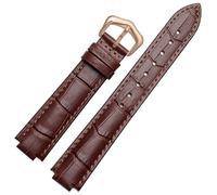ERAKAFZTTK Correa de reloj de cuero for mujer, compatible Fit For la serie Blue Balloon de Cartier, pulsera masculina Fit For interfaz cóncava-convexa.(Rose Green,20.12mm)