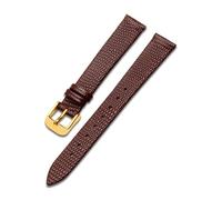 ERAKAFZTTK Correa de reloj de cuero for pareja, compatible Fit For pulsera de piel de vaca Fit For estampado de lagarto Armani AR9042 AR80015(Brown-Gold,20mm)