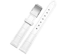 ERAKAFZTTK Correa de reloj de cuero genuino compatible Fit For Casio Sheen Series She-50a0/5018 5012 5023, correa de reloj for mujer Fit For hebilla plegable de 16 mm.(White-steel,16mm)