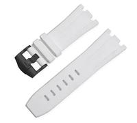 ERAKAFZTTK Correa de reloj de goma compatible Fit For Audemars y Piguet Royal Oak Offshore 15707, 26471, 26178 y 15703, de silicona, de 28 mm.(White-Black-K14)