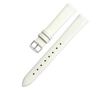 ERAKAFZTTK Correa de reloj de piel auténtica for mujer, compatible Fit For Flyta Clover Flower Language One, Jonas & Verus, primera capa de piel de vaca, 12 mm, 14 mm y 16 mm.(White-Steel,22mm)