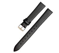 ERAKAFZTTK Correa de reloj de piel auténtica for mujer, compatible Fit For Flyta Clover Flower Language One, Jonas & Verus, primera capa de piel de vaca, 12 mm, 14 mm y 16 mm.(Black-Rose,20mm)
