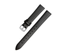 ERAKAFZTTK Correa de reloj de piel auténtica for mujer, compatible Fit For Flyta Clover Flower Language One, Jonas & Verus, primera capa de piel de vaca, 12 mm, 14 mm y 16 mm.(Black-Steel,20mm)