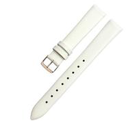ERAKAFZTTK Correa de reloj de piel auténtica for mujer, compatible Fit For Flyta Clover Flower Language One, Jonas & Verus, primera capa de piel de vaca, 12 mm, 14 mm y 16 mm.(White-Rose,22mm)