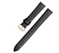 ERAKAFZTTK Correa de reloj de piel auténtica for mujer, compatible Fit For Flyta Clover Flower Language One, Jonas & Verus, primera capa de piel de vaca, 12 mm, 14 mm y 16 mm.(Black-Golden,20mm)